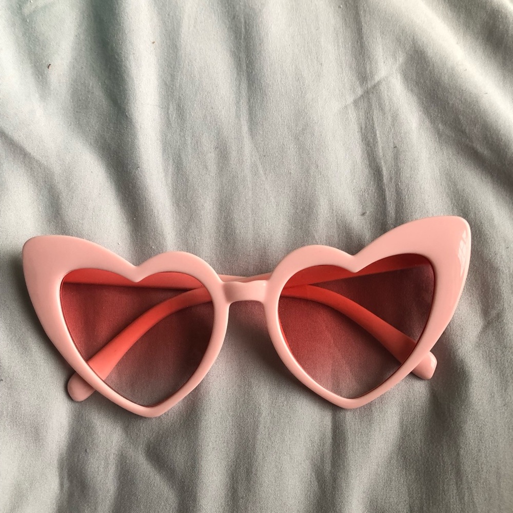 Heart shaped pink sunglasses